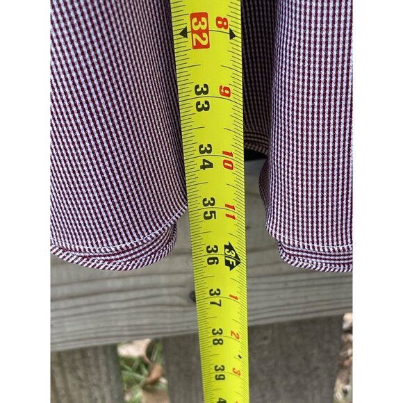 Stafford Mens 4XL Shirt Burgundy Micro Ginghams 55% Cotton 43% Polyester - Picture 7 of 13